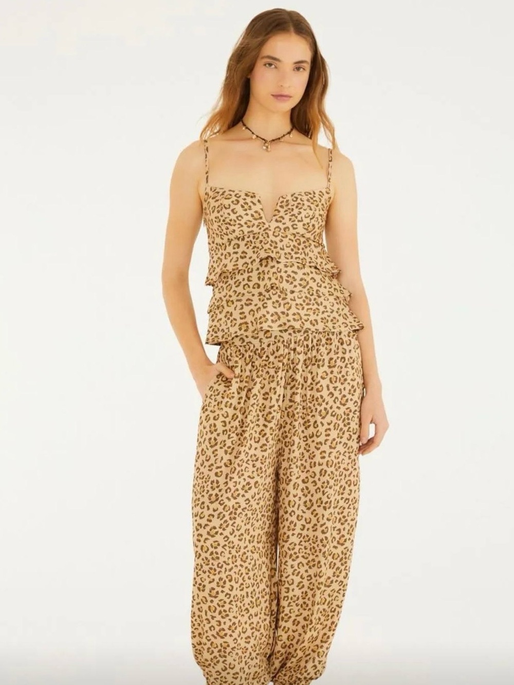 Farm Rio Leopard Print balloon pants